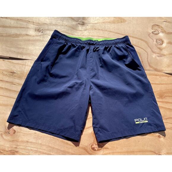 Polo Sport Ralph Lauren Men's Blue Elastic Waist Athletic Running Shorts Logo XL - Picture 1 of 5